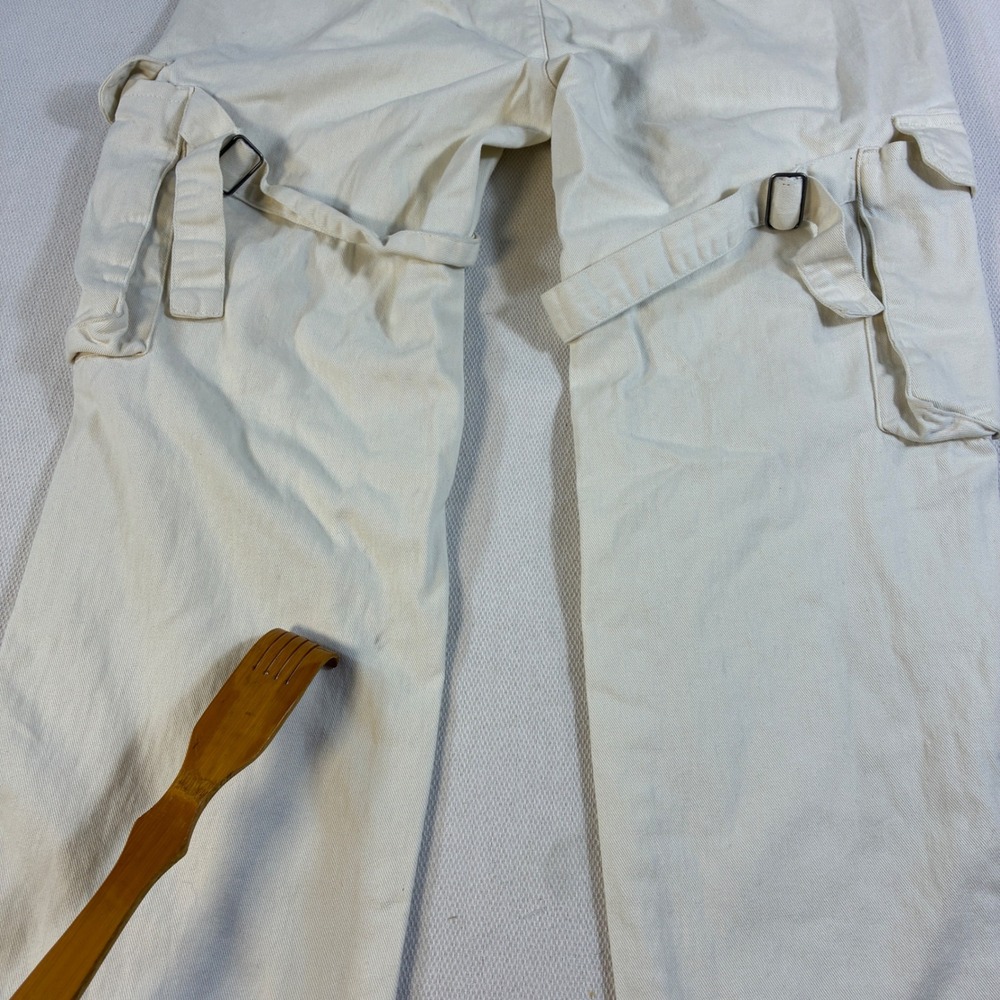 Standard Cloth Urban Outfitters Mens Cargo Pants Cream Strap Zipper Size Medium - Picture 4 of 10